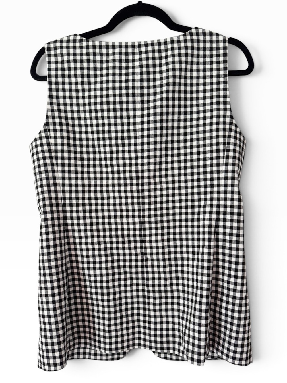 NWT Ann Taylor Black White Gingham Plaid Button Front Vest Size Small - Picture 2 of 6